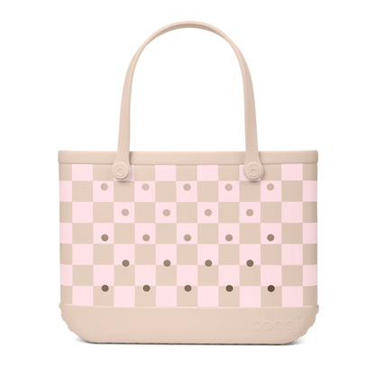 Original Bogg Bag - Checkered Linen/ Pink Marshmallow