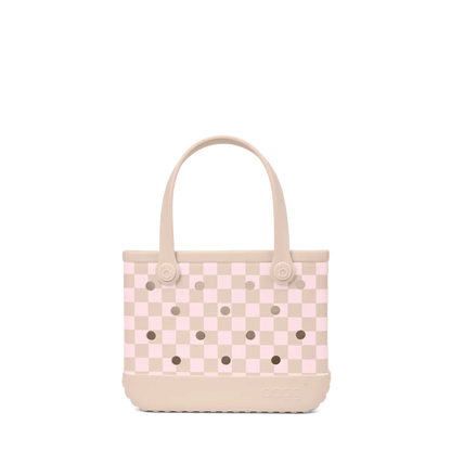 Bitty Bogg Bag - Checkered Linen/ Pink Marshmallow
