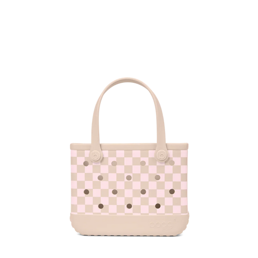 Bitty Bogg Bag - Checkered Linen/ Pink Marshmallow