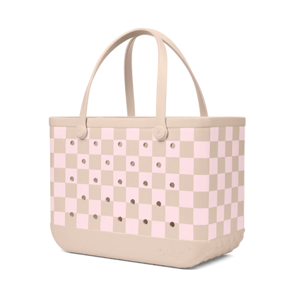 Original Bogg Bag - Checkered Linen/ Pink Marshmallow
