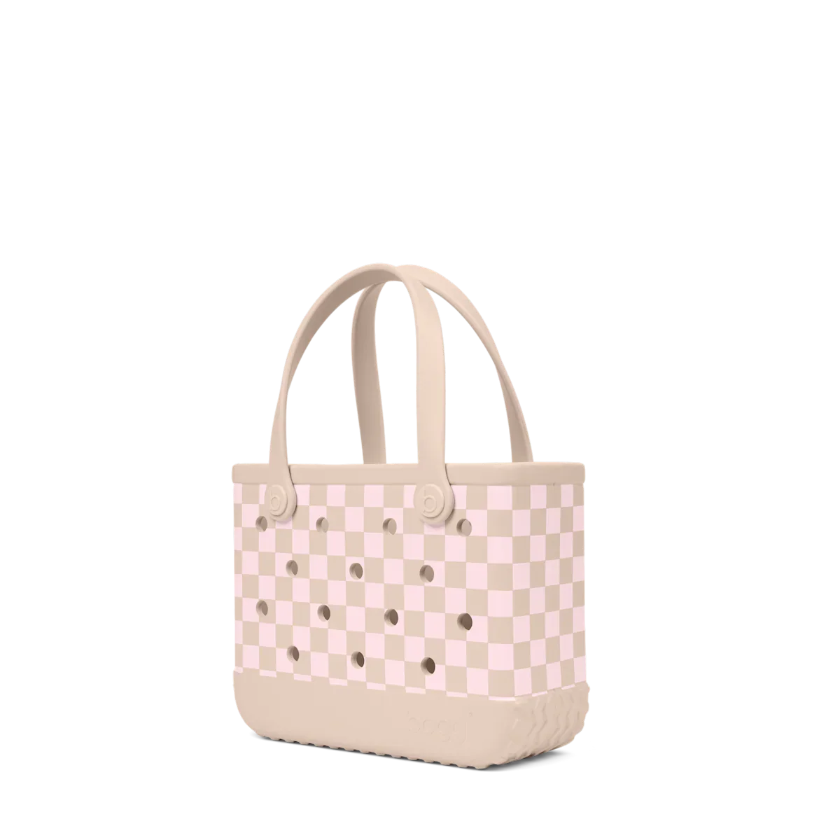 Bitty Bogg Bag - Checkered Linen/ Pink Marshmallow