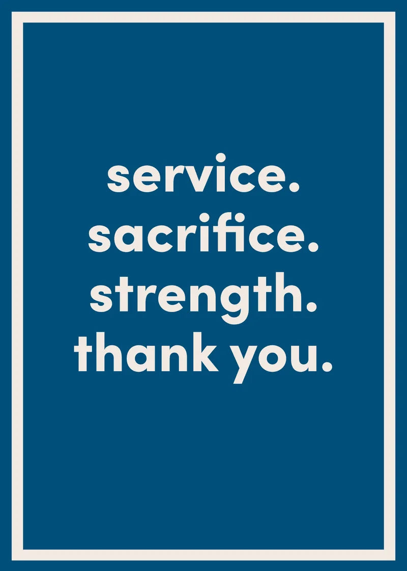 Thank You For Your Sacrifice Greeting Card