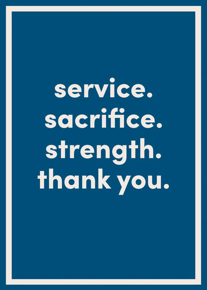 Thank You For Your Sacrifice Greeting Card