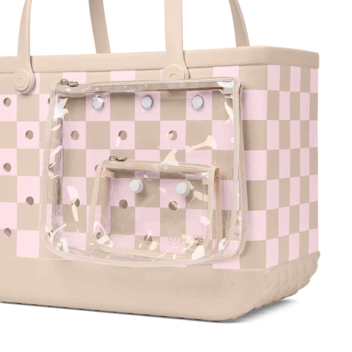 Original Bogg Bag - Checkered Linen/ Pink Marshmallow