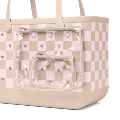 Original Bogg Bag - Checkered Linen/ Pink Marshmallow