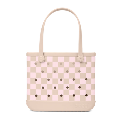 Baby Bogg Bag - Checkered Linen/ Pink Marshmallow