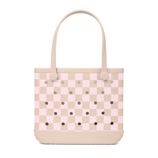 Baby Bogg Bag - Checkered Linen/ Pink Marshmallow