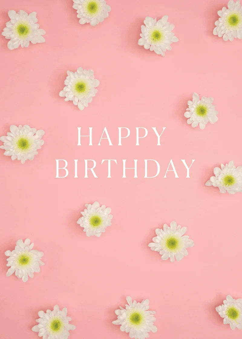 Happy Birthday Flowers Greeting Card