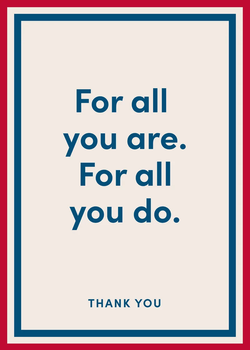 Thank You For All You Do Greeting Card