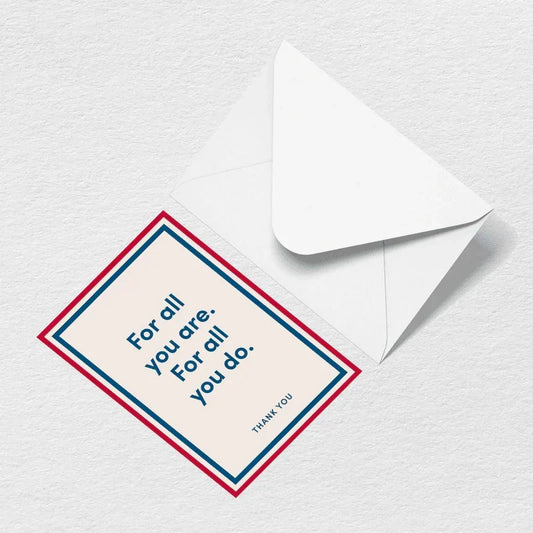 Thank You For All You Do Greeting Card
